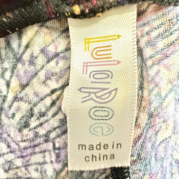 LuLaRoe Leggings Womens Tall and Curvy Brown Blue Autumn Pattern Stretch - Picture 4 of 7